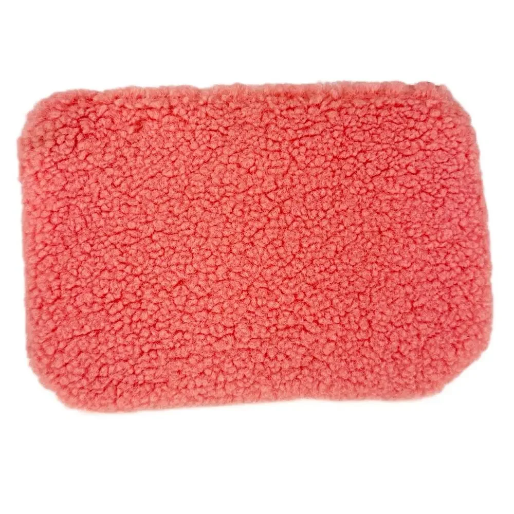 New Gap Pink Teddy Soft Plush Faux Fur Zip Pouch‎ Clutch Bag Purse OS